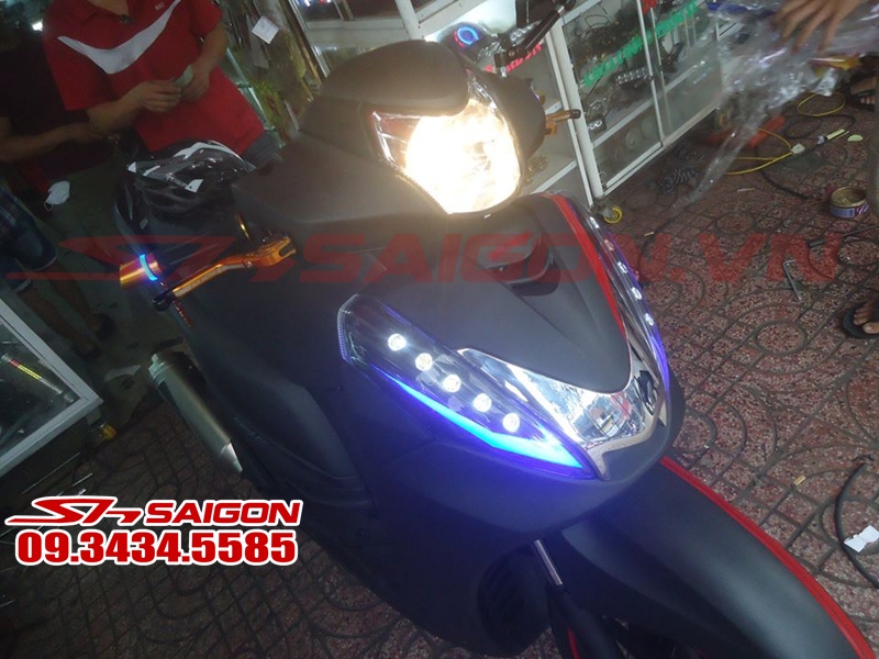 ĐỘ ĐÈN LED AUDI+OBLOCK+GƯƠNG CẦU CHO XE SH 300I